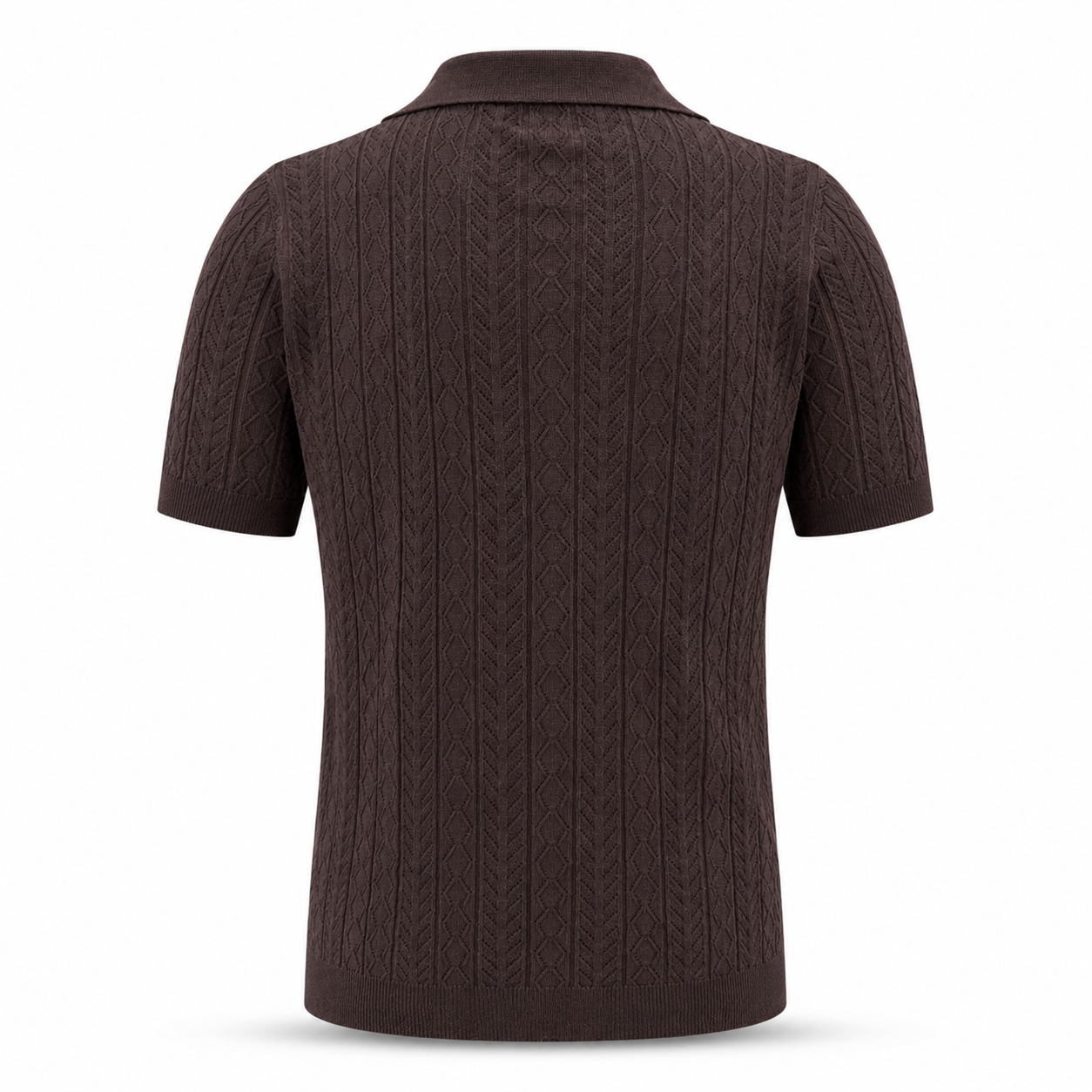 Tobacco Brown — Mosaic Knit Polo