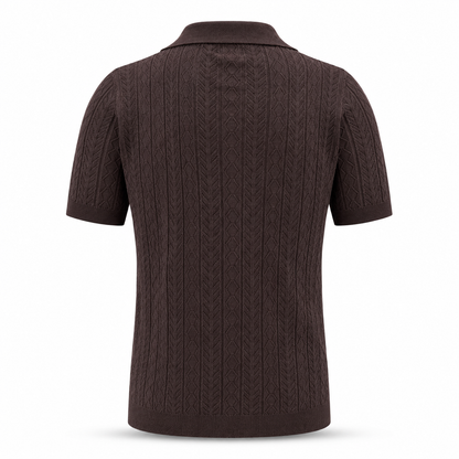 Tobacco Brown — Mosaic Knit Polo