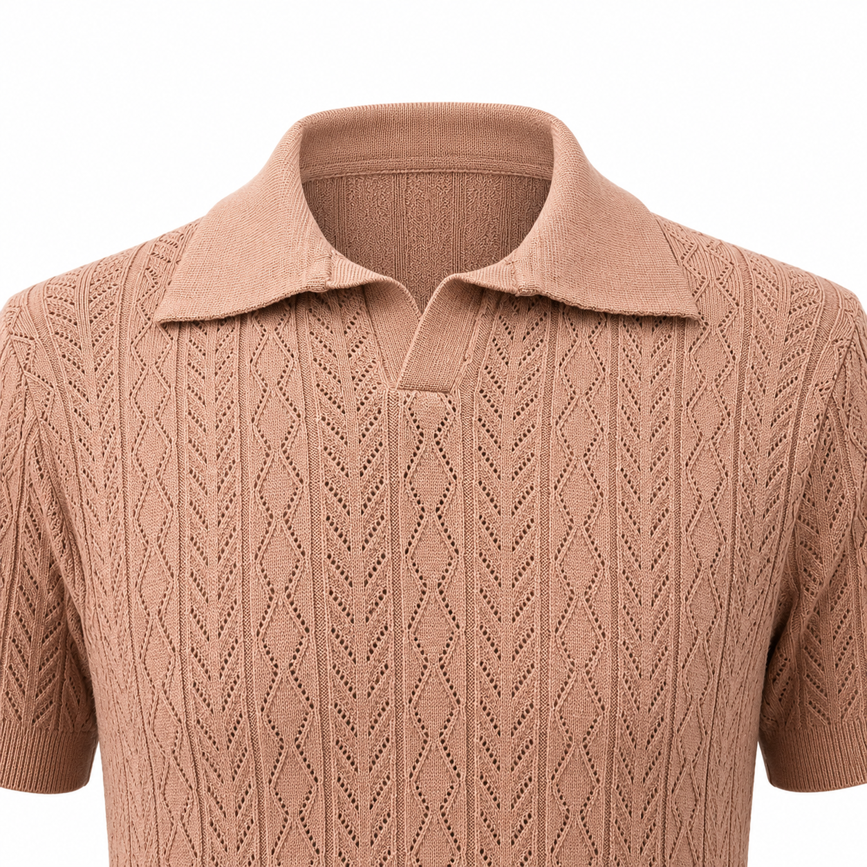 Copper Blush — Mosaic Knit Polo