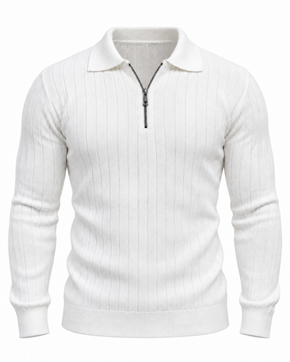 Pearl White - Column Zip Pullover