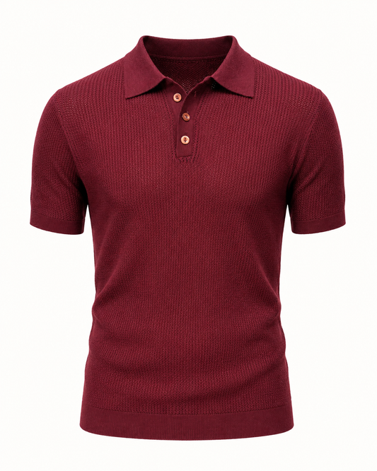 Crimson Burgundy - Costa Knit Polo