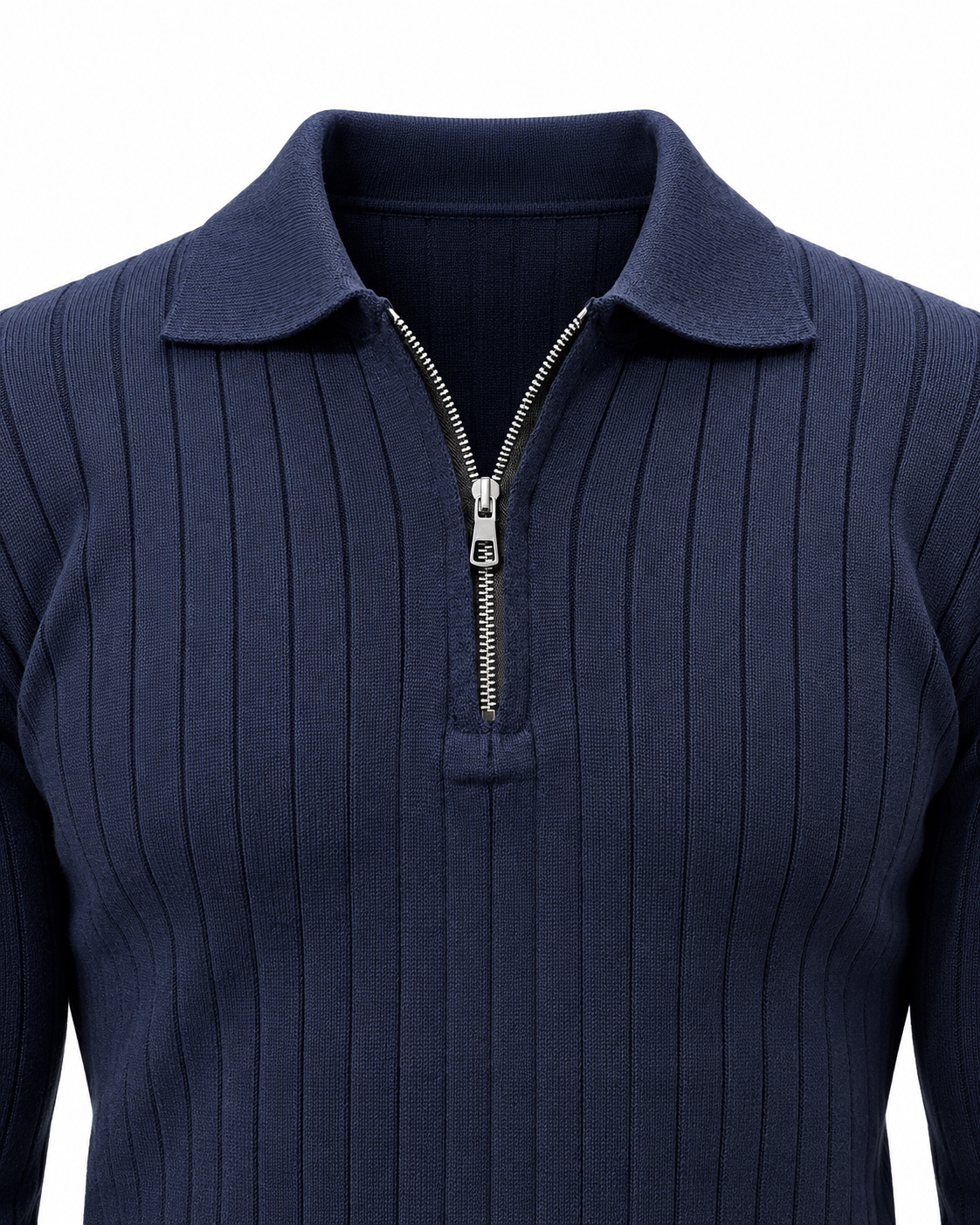 Navy Blue - Column Zip Pullover