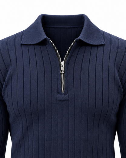Navy Blue - Column Zip Pullover