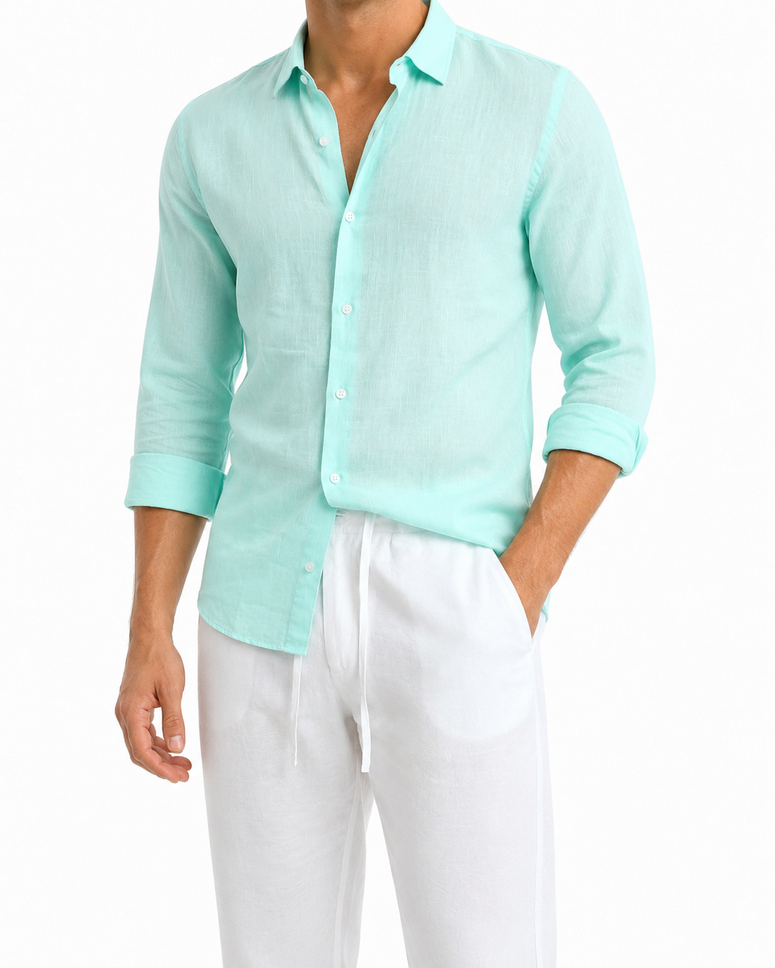Powder Blue – Long Sleeve Linen