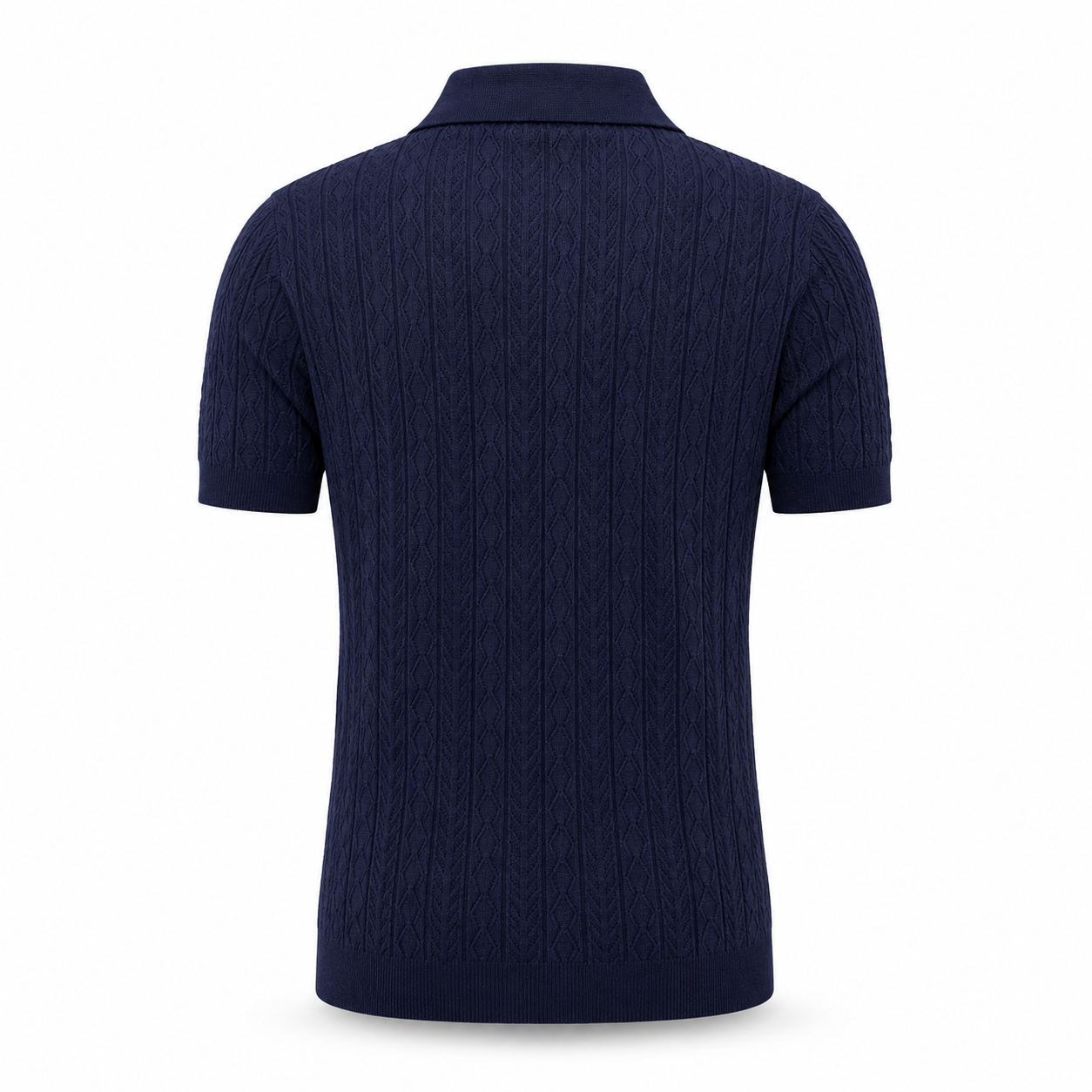 Navy Blue — Mosaic Knit Polo