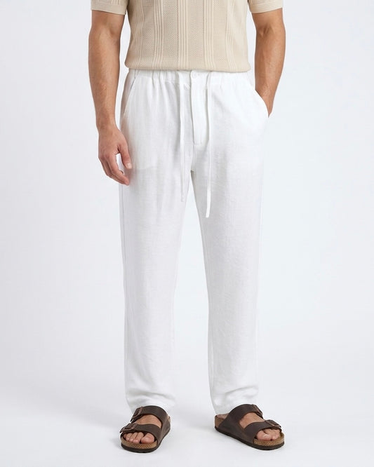 Pearl White – Linen Pants