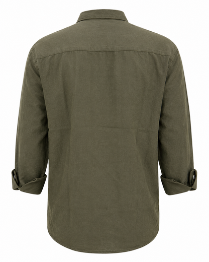 Olive Green – Long Sleeve Linen