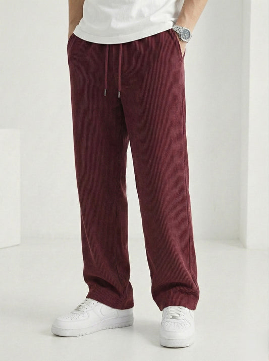 Crimson Burgundy Ribbed pants