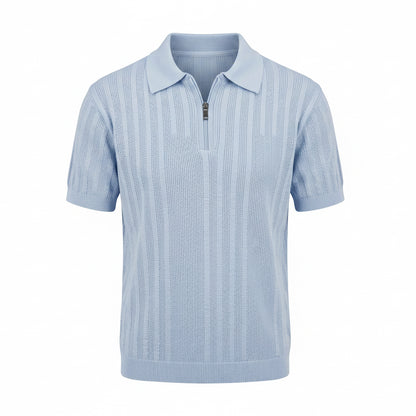 Sky Blue - Capri Zip Knit Polo