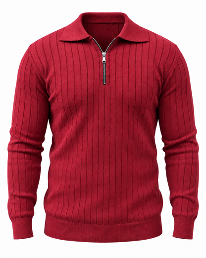 Berry Red - Column Zip Pullover
