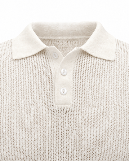 Pearl White - Costa Knit Polo