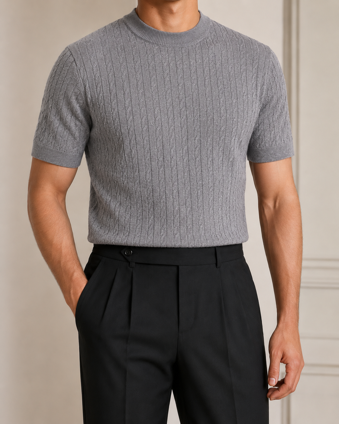 Ash Grey - Cable Knit