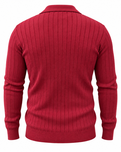 Berry Red - Column Zip Pullover