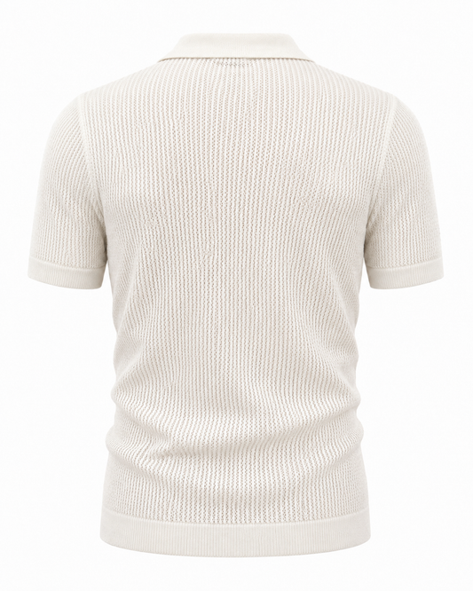 Pearl White - Costa Knit Polo