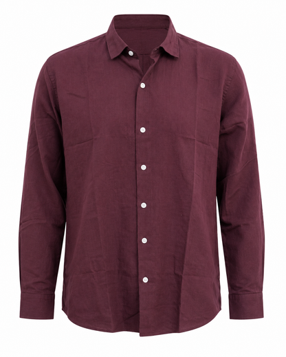 Crimson Burgundy – Long Sleeve Linen