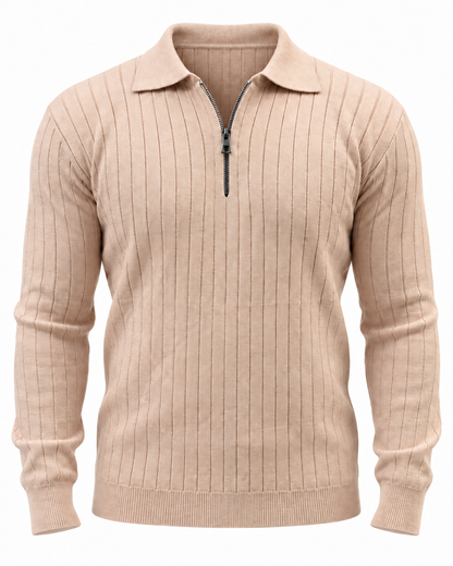 Dune Beige - Column Zip Pullover