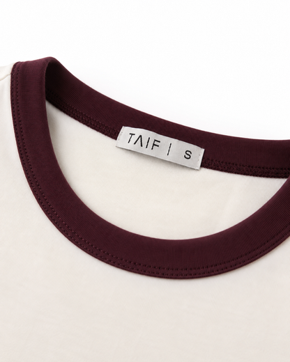 Signature Burgundy - Ringer Tee