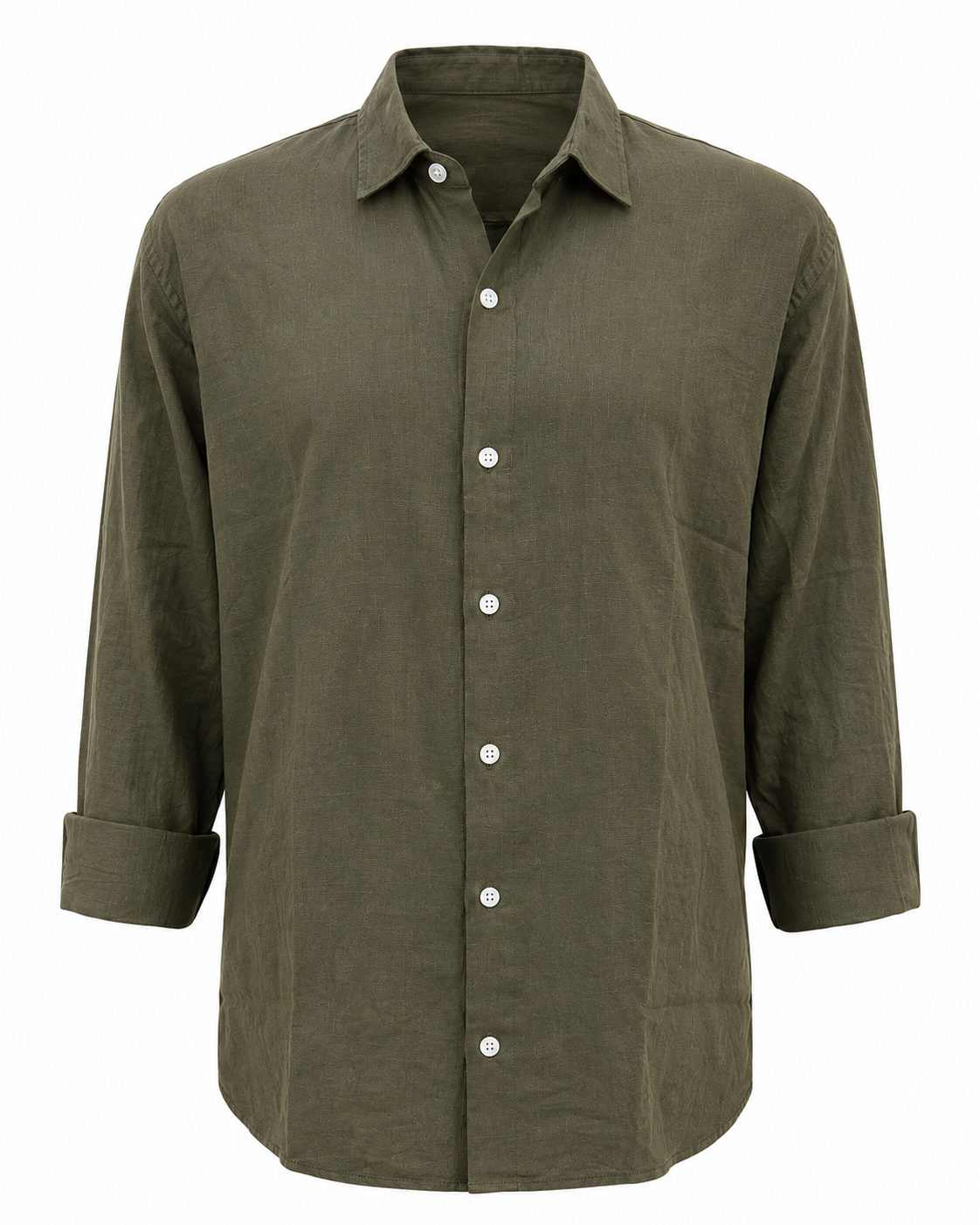 Olive Green – Long Sleeve Linen