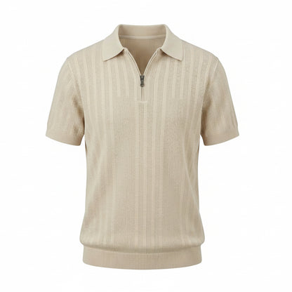 Sandstone Beige - Capri Zip Knit Polo