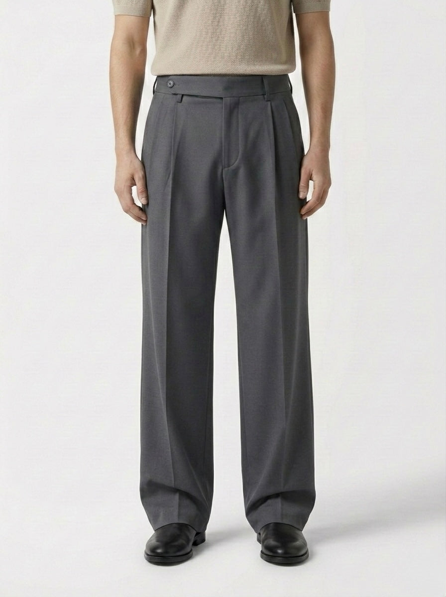 Graphite Grey - Italian Pleated Pants