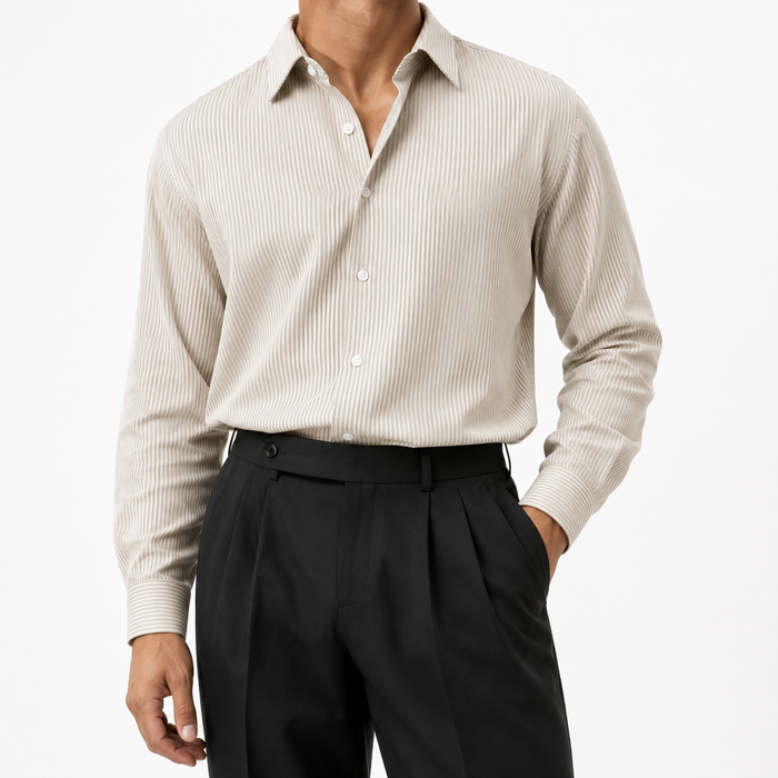 Dune Beige - Pinstriped Shirt
