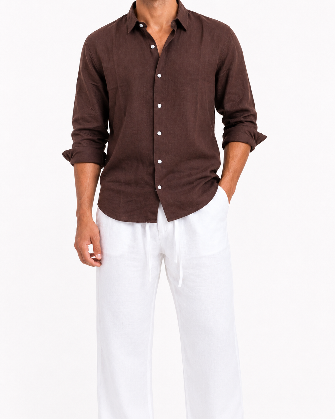 Tobacco Brown – Long Sleeve Linen