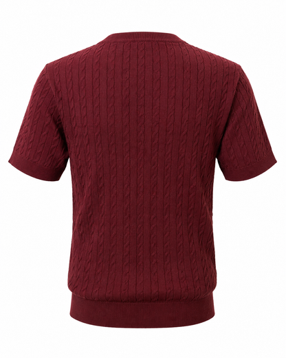 Crimson Burgundy - Cable Knit