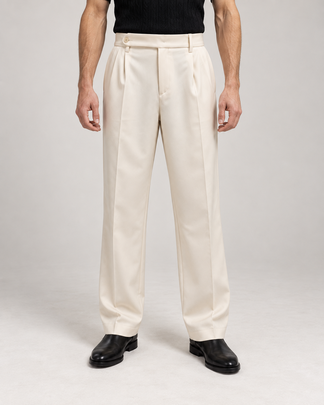 Creamy White - Italian Pleated Pants