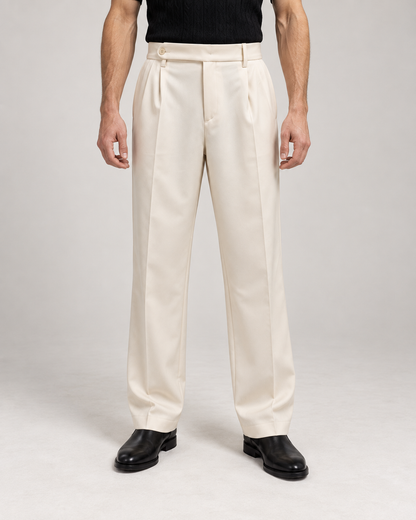 Creamy White - Italian Pleated Pants