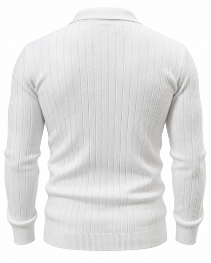 Pearl White - Column Zip Pullover
