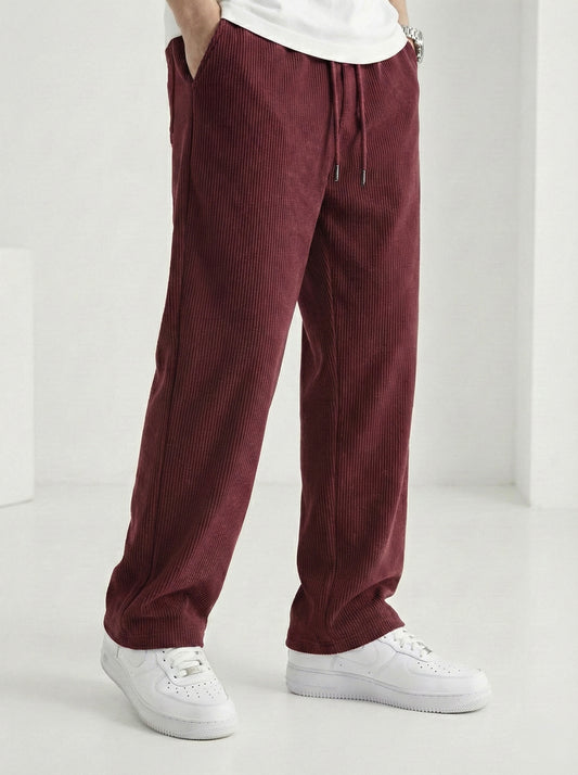 Crimson Burgundy Ribbed pants