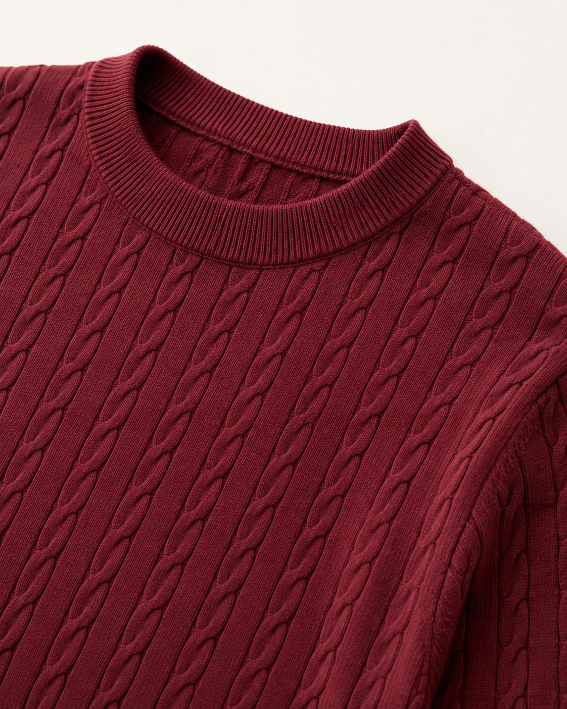 Crimson Burgundy - Cable Knit