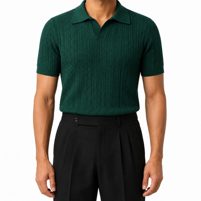 Emerald Green - Mosaic Knit Polo