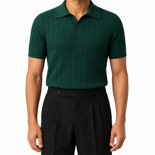 Emerald Green - Mosaic Knit Polo