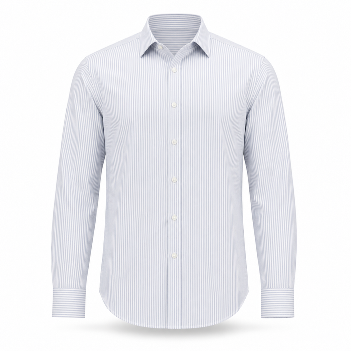 Sky Blue - Pinstriped Shirt
