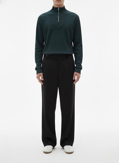 Midnight Black - Italian Pleated Pants