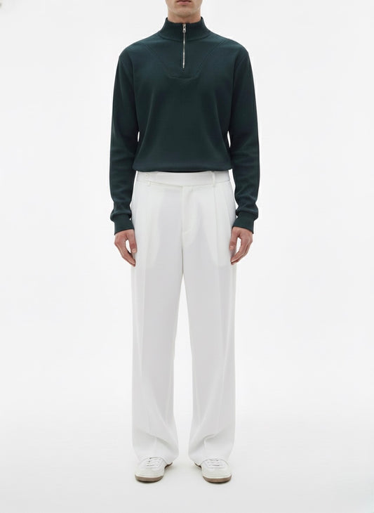 Pearl White - Italian Pleated Pants
