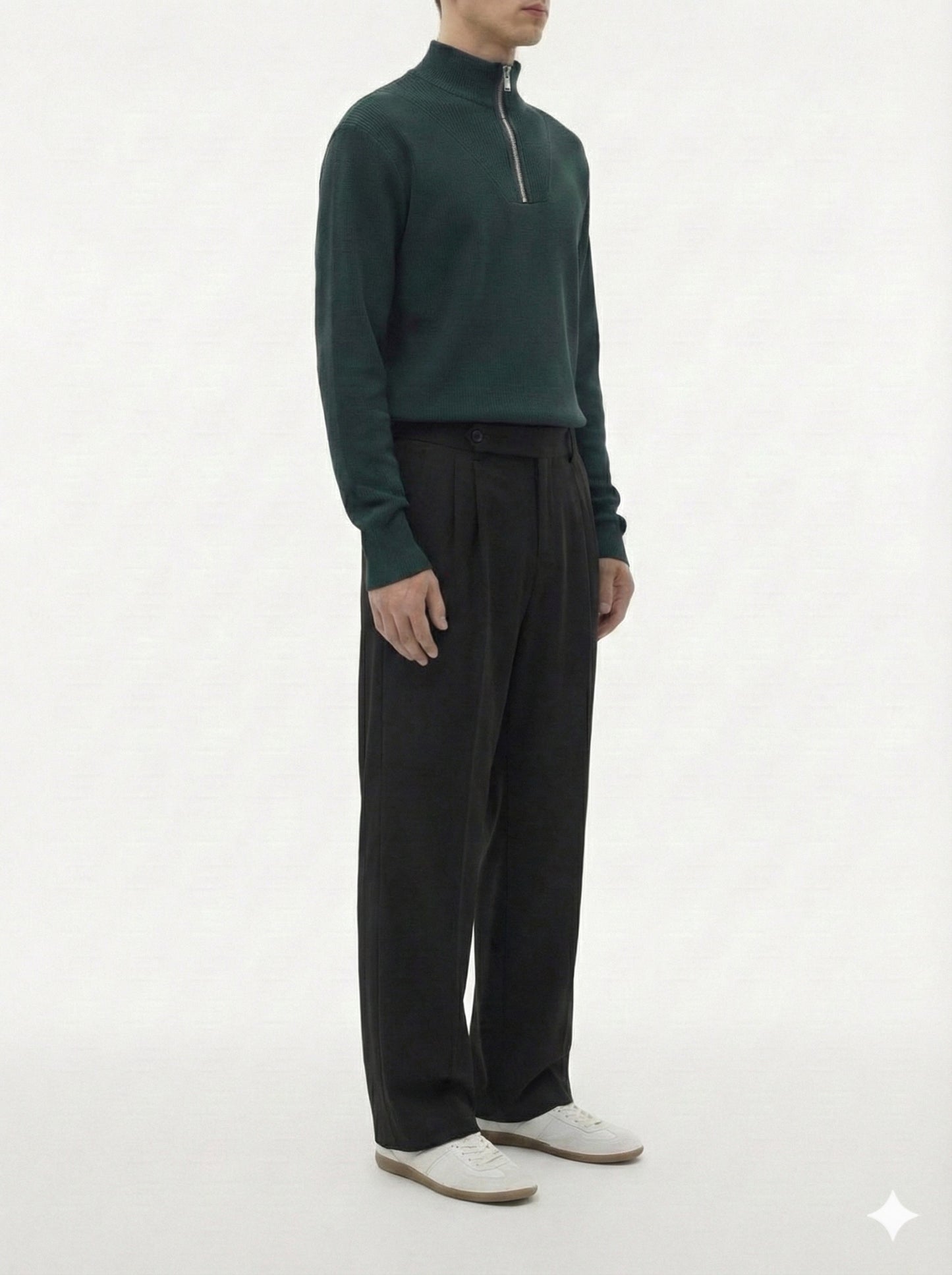 Midnight Black - Italian Pleated Pants