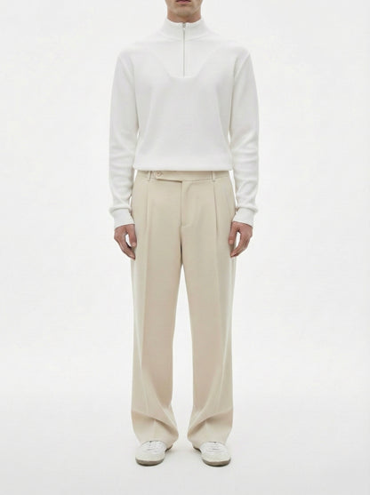 Sandstone Beige - Italian Pleated Pants