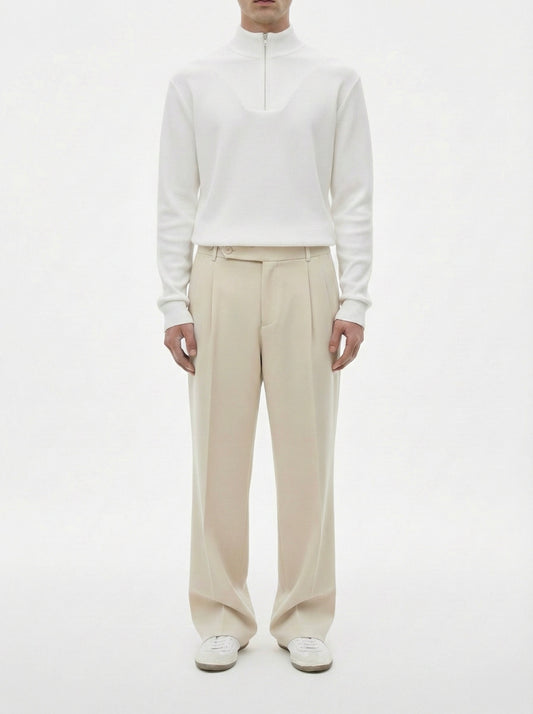 Sandstone Beige - Italian Pleated Pants