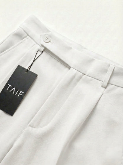 Pearl White - Italian Pleated Pants