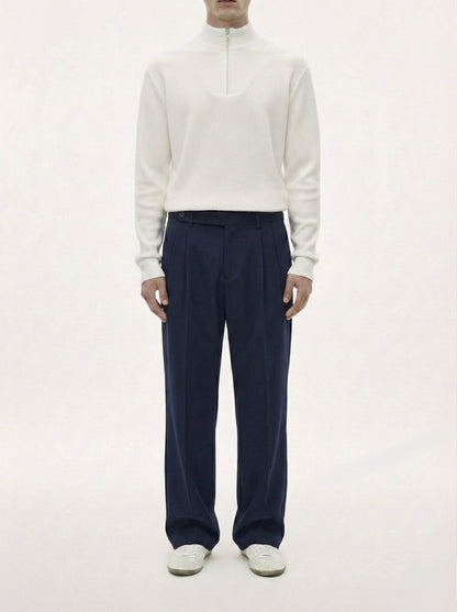 Deep Blue - Italian Pleated Pants