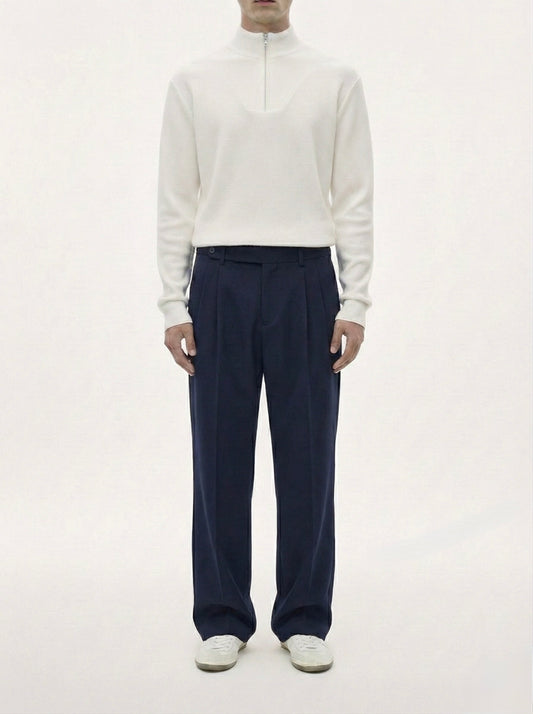 Deep Blue - Italian Pleated Pants