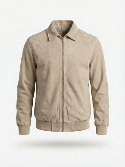 Sandstone Beige Suede Jacket