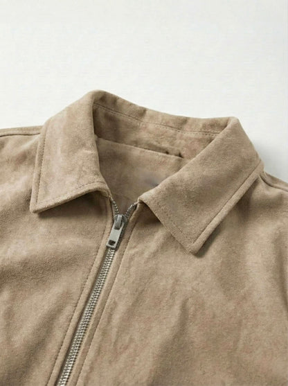 Sandstone Beige Suede Jacket