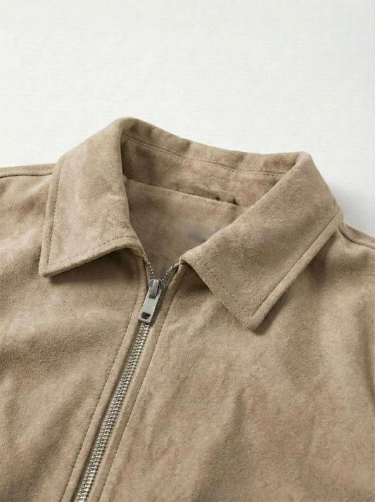 Sandstone Beige Suede Jacket