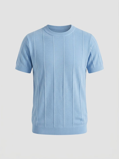 Sky Blue - Column Knit Tee