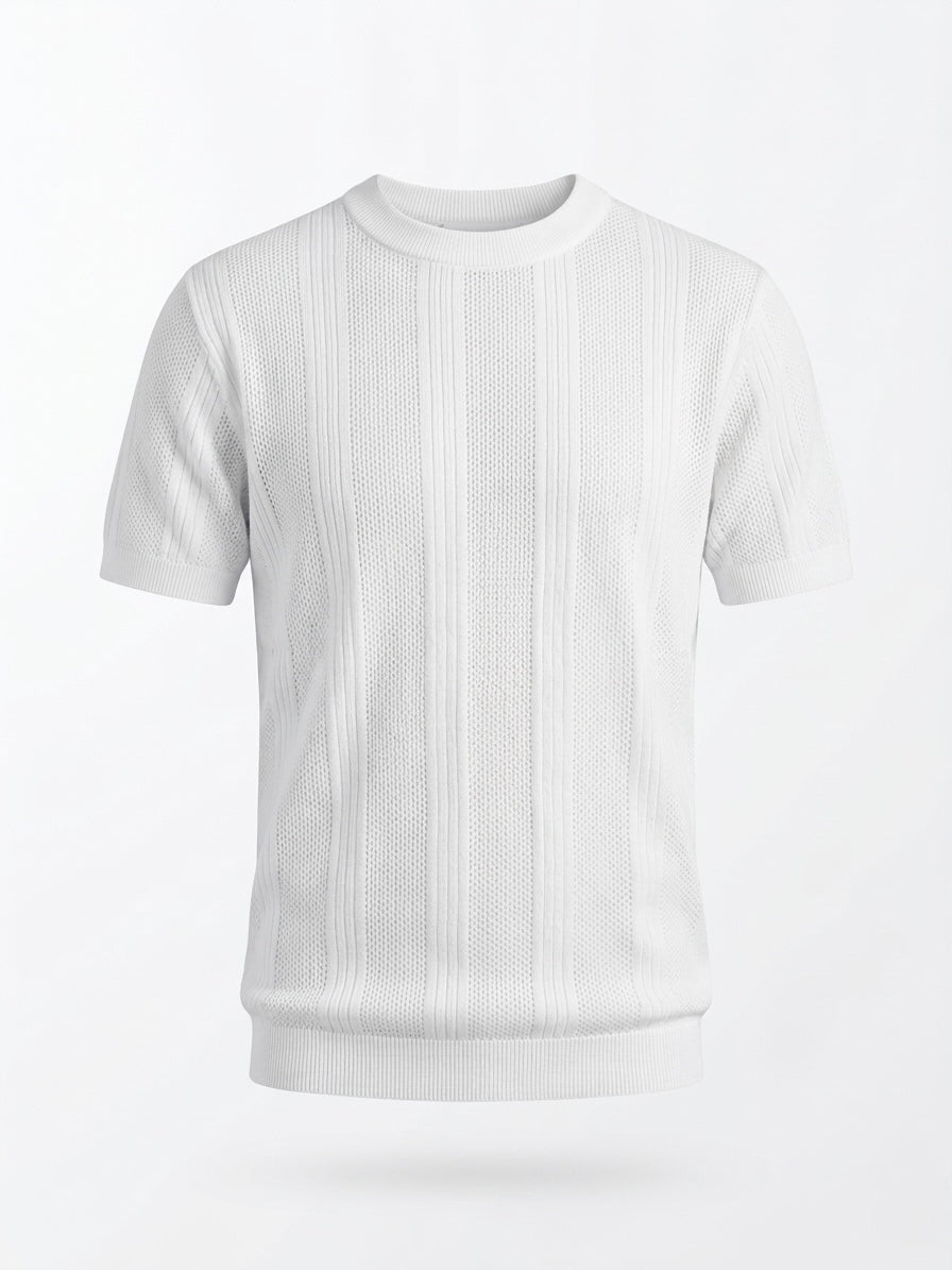 Pearl White - Arabesque Knit Tee