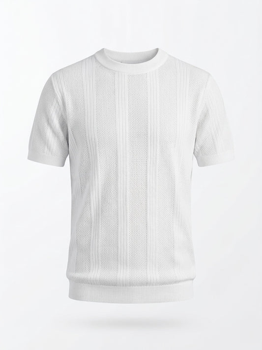 Pearl White - Arabesque Knit Tee