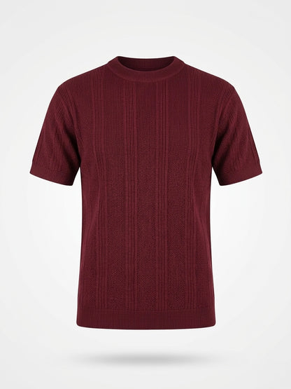 Crimson Burgundy - Arabesque Knit Tee